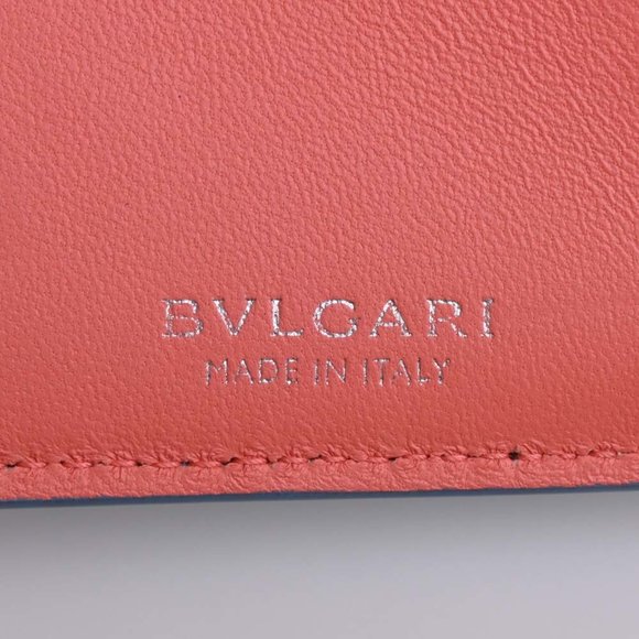 BVLGARI Serpenti Forever Leather Bifold Wallet Blue Ladies - Picture 7 of 10